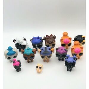 LOL Surprise Pets Lot of 13 Figures Cats Dogs Skunk Assorted Animals Multicolor
